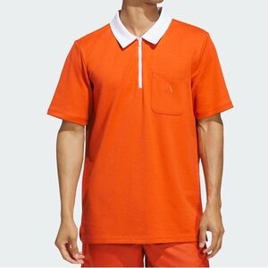 Adidas Men's Bright Orange Polo with White Collar